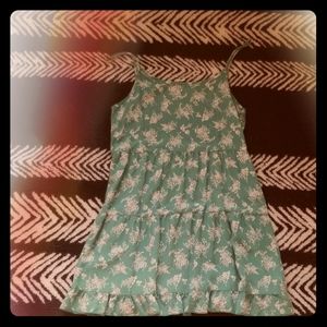 teal flower spring dress